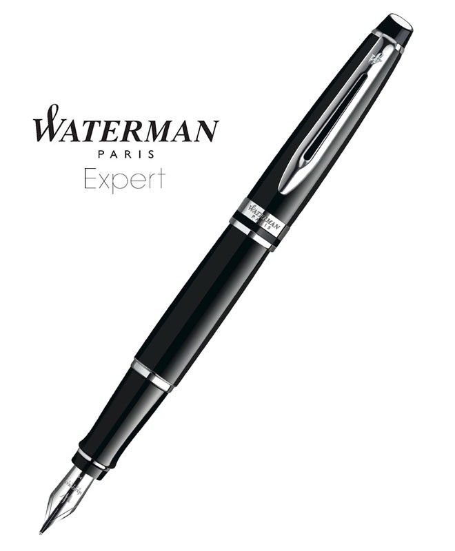 Stylo plume Waterman Expert corps acier, toute l'écriture.