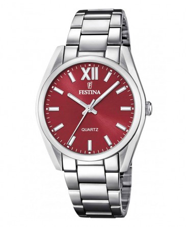 montre-festina-boyfriend-rouge-bracelet-acier_F20622/B