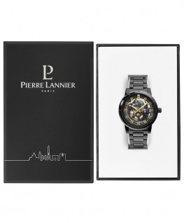 ecrin-montre-pierre-lannier-automatique-cadran-noir-bracelet-acier-noir-ref_325c439