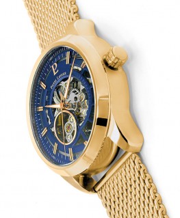 montre-pierre-lannier-automatique-cadran-bleu-bracelet-acier-milanais-dore-ref_326c062-image