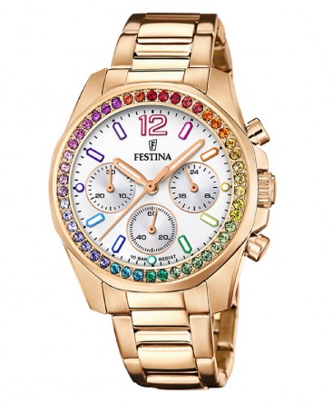 montre-festina-boyfriend-rainbow-dore-rose_F20639/2