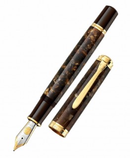 stylo-plume-pelikan-souverain-m1000-renaissance-brown-edition-speciale-pelikan-capuchon