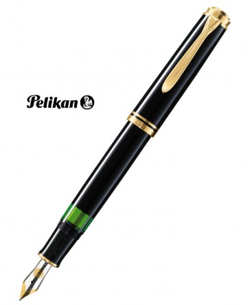 Stylo Plume Pelikan M400 Résine Noire Attributs Plaqué Or Réf_985499