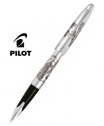 Stylo Plume Pilot Tigre Silver Argent Massif Réf_FKN-70SR-TRM